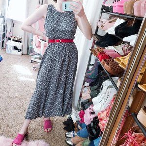 Vintage Sleeveless Floral Tea Dress